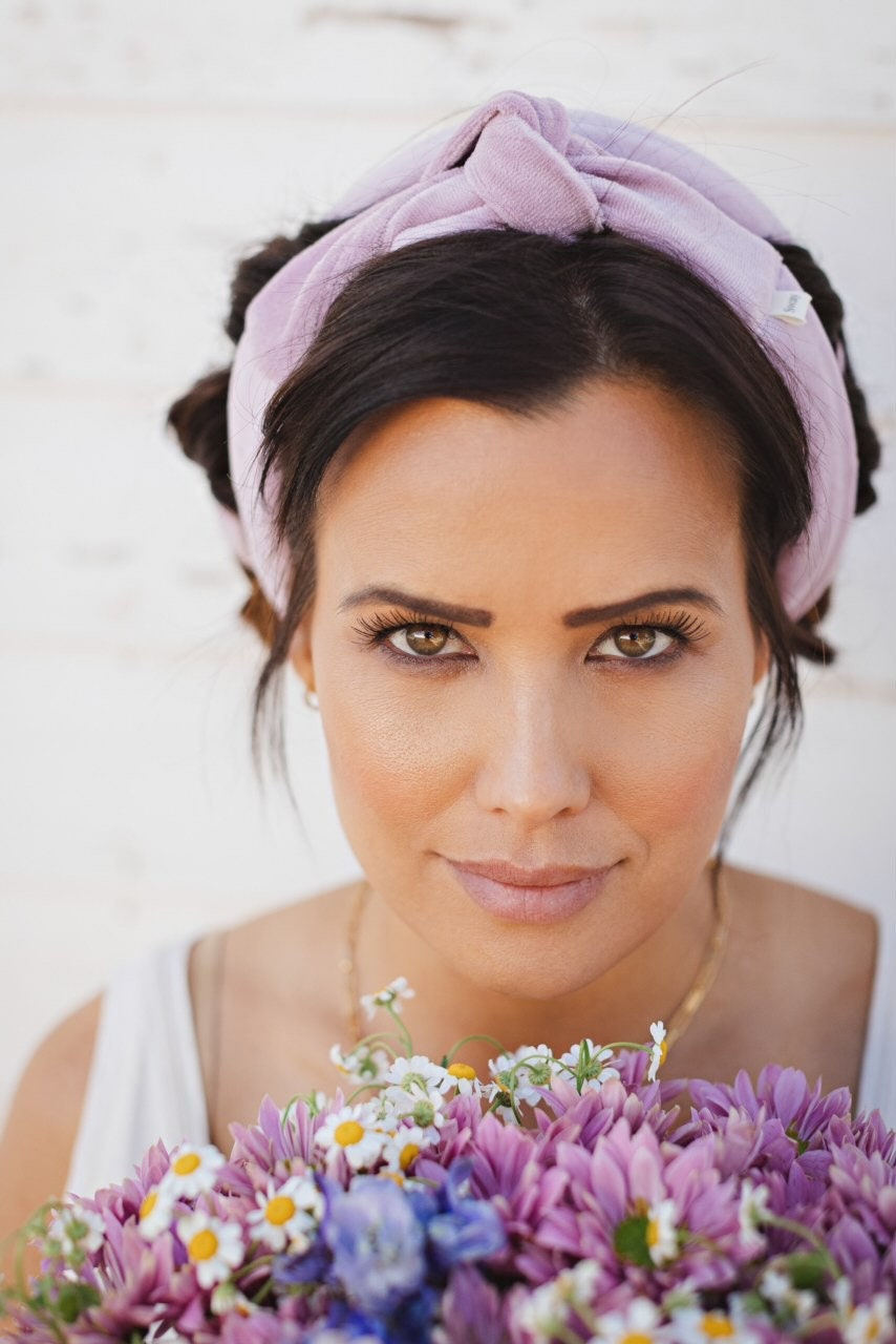 The Sway / Heatless curling ribbon / Made in USA / Cotton velour / Lilac / Curls / Beachy waves / Beach hair