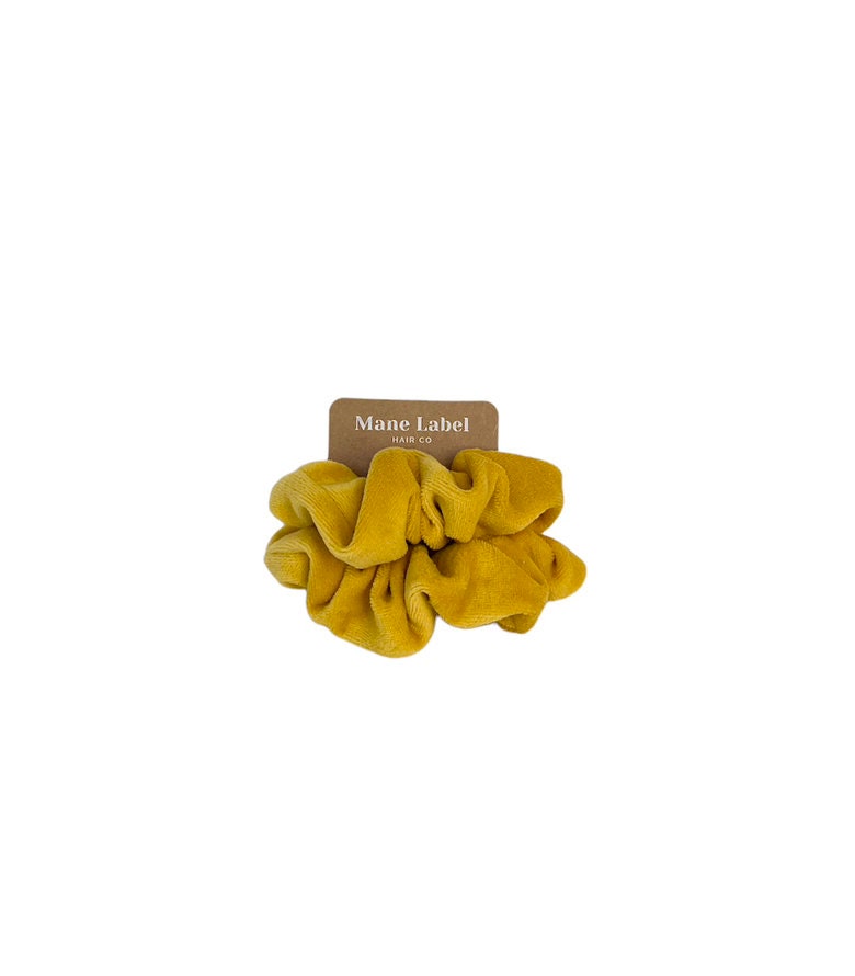 Velour Scrunchies / Dijon / cotton velour / soft / Made in USA