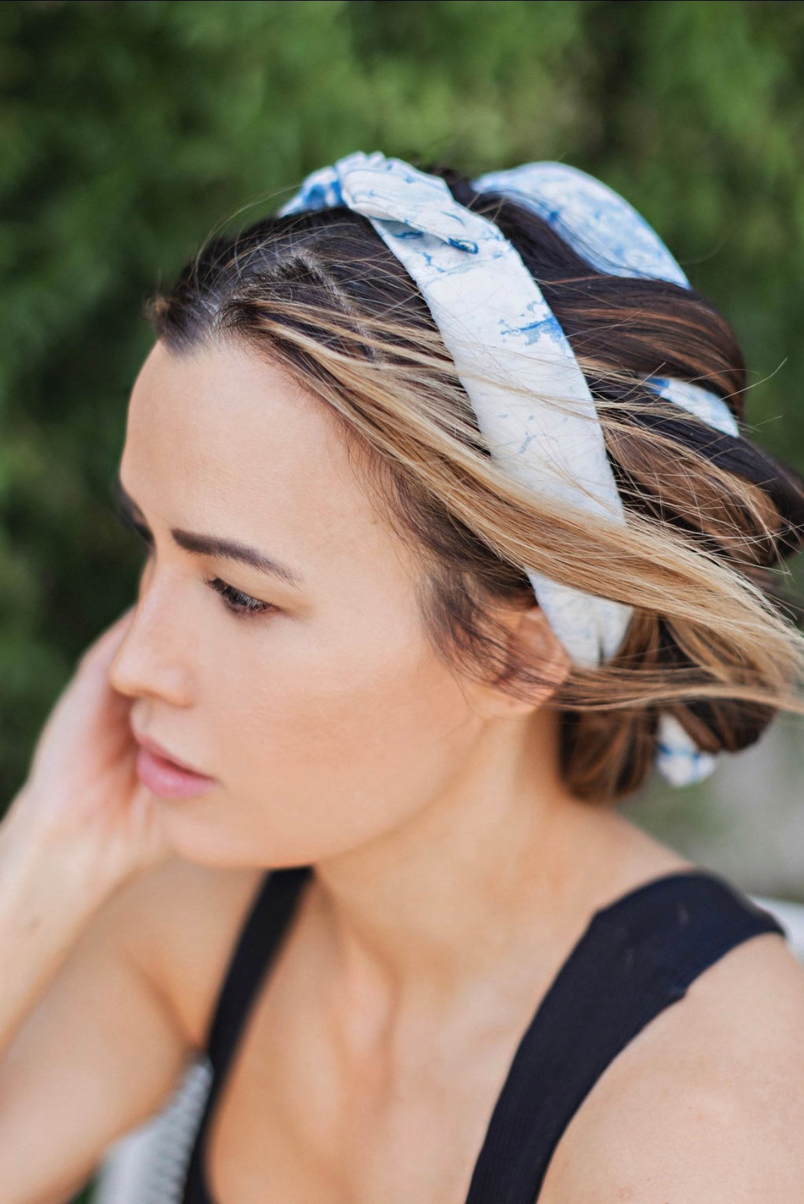 Sway / Heatless curling ribbon / Made in USA / Indigo / Peace silk / Tie Dye Silk / Curls / Beachy waves / Beach hair