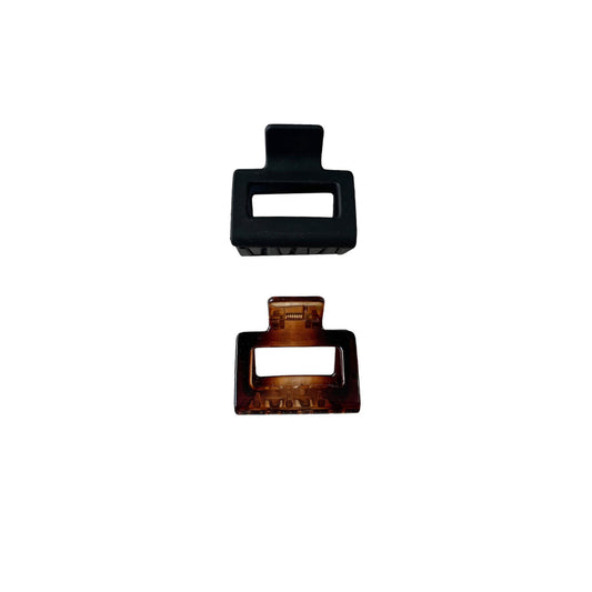 Claw Hair Clip Pair | Strong Non-Slip for Women and Girls | Black and Brown