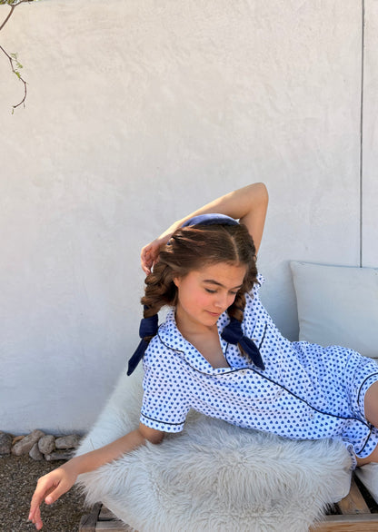 The Original Sway- Short Heatless Curling Velour Ribbon | Hair Wrap for Perfect Curls | Navy