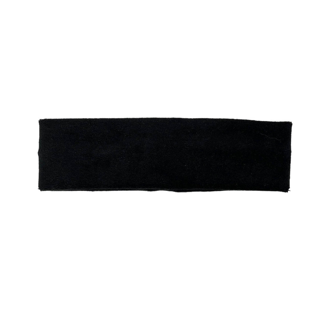Classic Hair Band | Cotton Velour | Made in USA | Head Band | Black