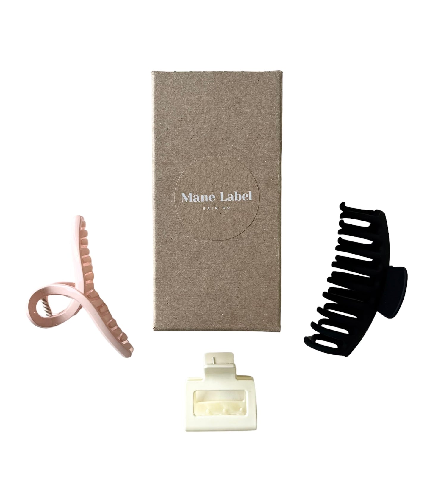 Claw Hair Clip Bundle | Strong Non-Slip for Women and Girls | Black, Pink, Cream