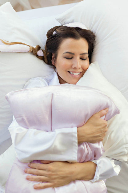 Orange peel silk pillowcase I envelope enclosure I standard size I zipper free I made in USA I lavender