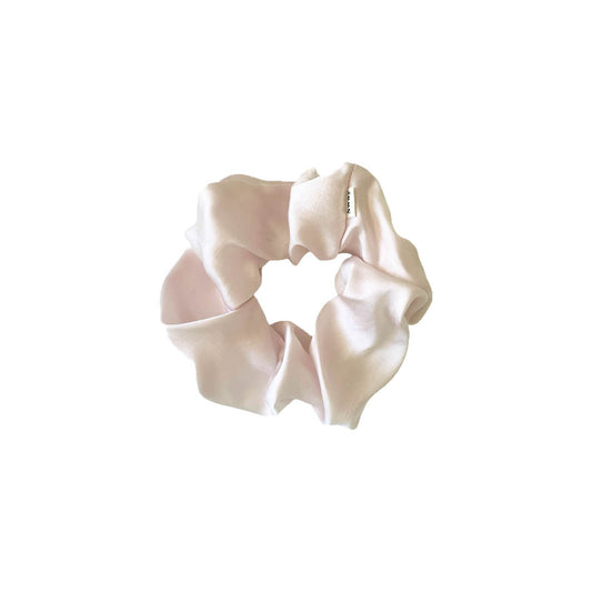 Vegan silk Scrunchies I orange peel silk I cruelty free l plastic free I soft | Made in USA | Nude
