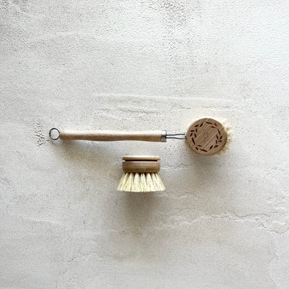 Eco Kitchen Cleaning Kit - Bamboo Brushes, Hemp Dishcloth
