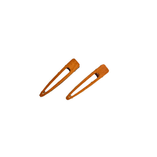 Wood and metal Plastic FREE hair clip | Brown