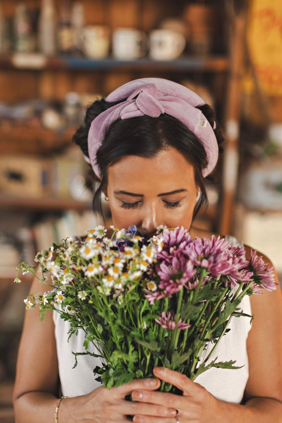 The Sway / Heatless curling ribbon / Made in USA / Cotton velour / Lilac / Curls / Beachy waves / Beach hair