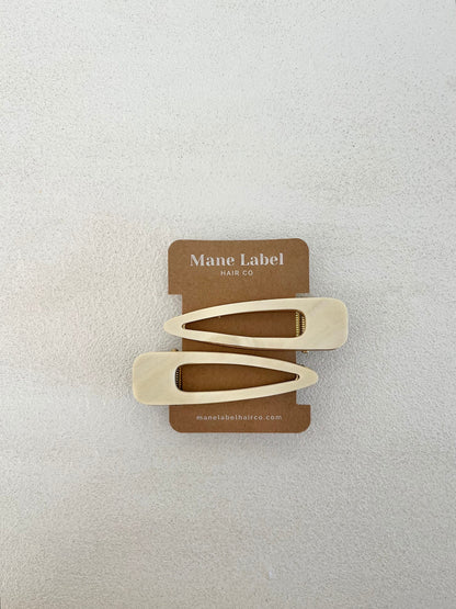 Wood and metal hair clip / plastic free