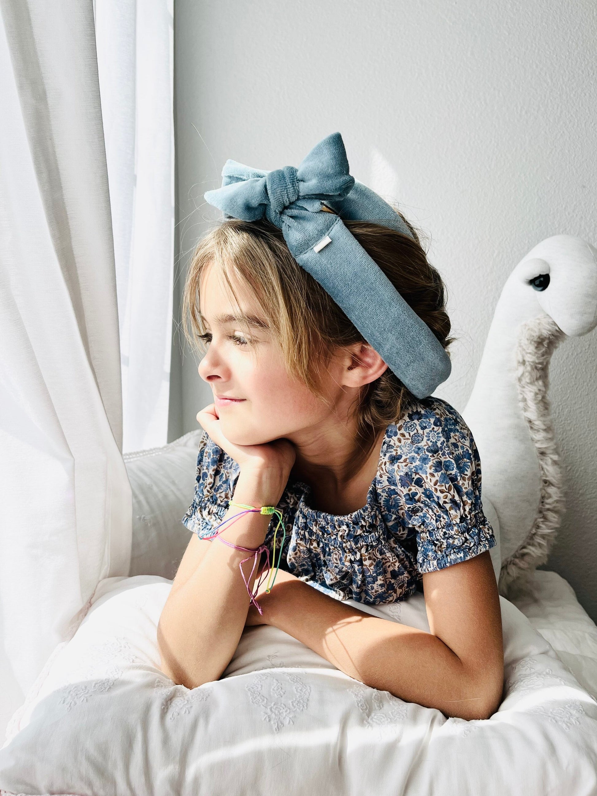 The Sway / Kids / Heatless curling ribbon / Made in USA / Cotton velour / Jade  / Curls / Beachy waves / Beach hair