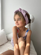 Load image into Gallery viewer, The Sway / Kids / Heatless curling ribbon / Made in USA / Cotton velour / Lilac / Curls / Beachy waves / Beach hair

