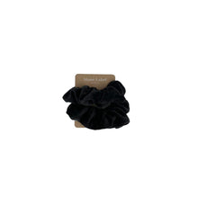 Load image into Gallery viewer, Velour Scrunchies / Black / cotton velour / soft / Made in USA
