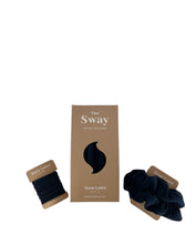 Load image into Gallery viewer, Bundle/ The Sway / Scrunchies / Hair Tie / Heatless curling ribbon / Made in USA / Cotton velour / Midnight Blue / Curls / Beachy waves
