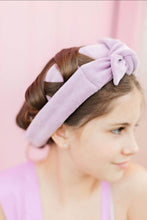Load image into Gallery viewer, Bundle/ The Sway / Scrunchies / Hair Tie / Heatless curling ribbon / Made in USA / Cotton velour / Lilac  / Curls / Beachy waves
