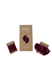 Load image into Gallery viewer, Bundle/ The Sway / Scrunchies / Hair Tie / Heatless curling ribbon / Made in USA / Cotton velour / Plum  / Curls / Beachy waves
