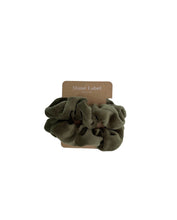 Load image into Gallery viewer, Bundle/ The Sway / Scrunchies / Hair Tie / Heatless curling ribbon / Made in USA / Cotton velour / Olive Green / Curls / Beachy waves
