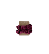 Load image into Gallery viewer, Bundle/ The Sway / Scrunchies / Hair Tie / Heatless curling ribbon / Made in USA / Cotton velour / Plum  / Curls / Beachy waves
